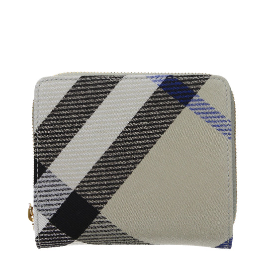 Burberry Beige Fabric Wallet with Check Design