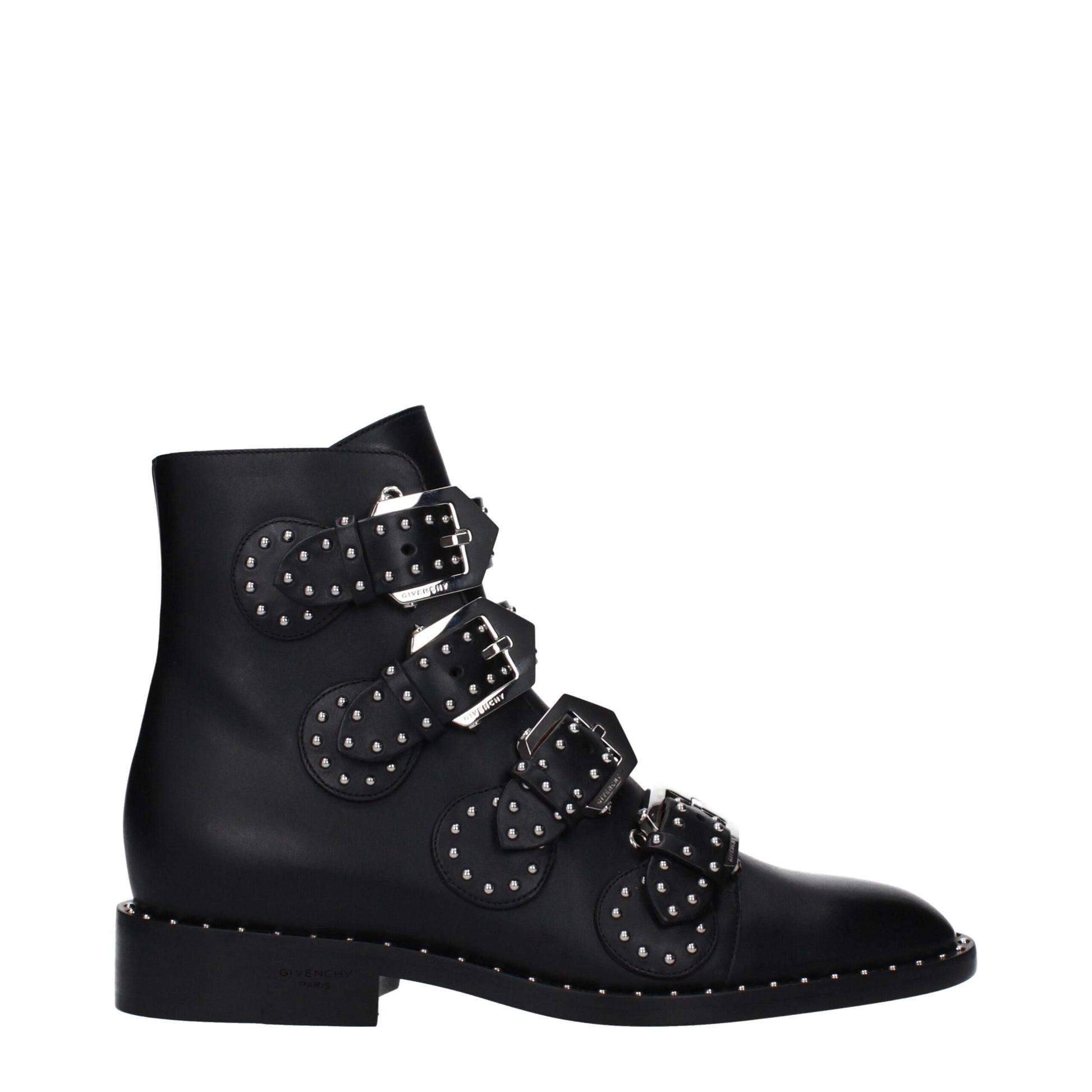 Givenchy Black Leather Ankle Boots with Studs
