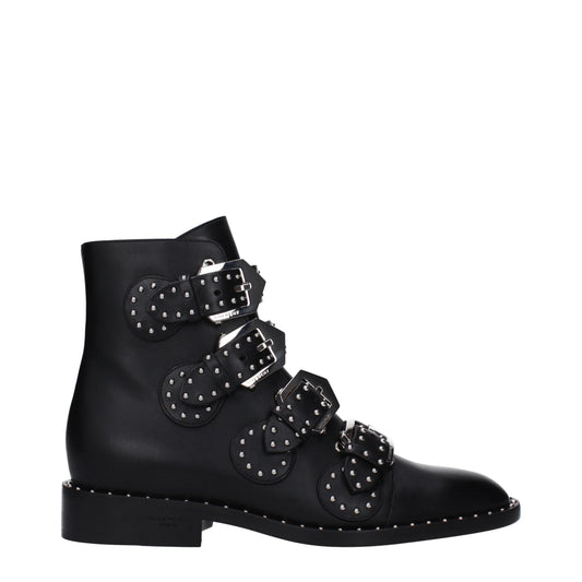 Givenchy Black Leather Ankle Boots with Studs