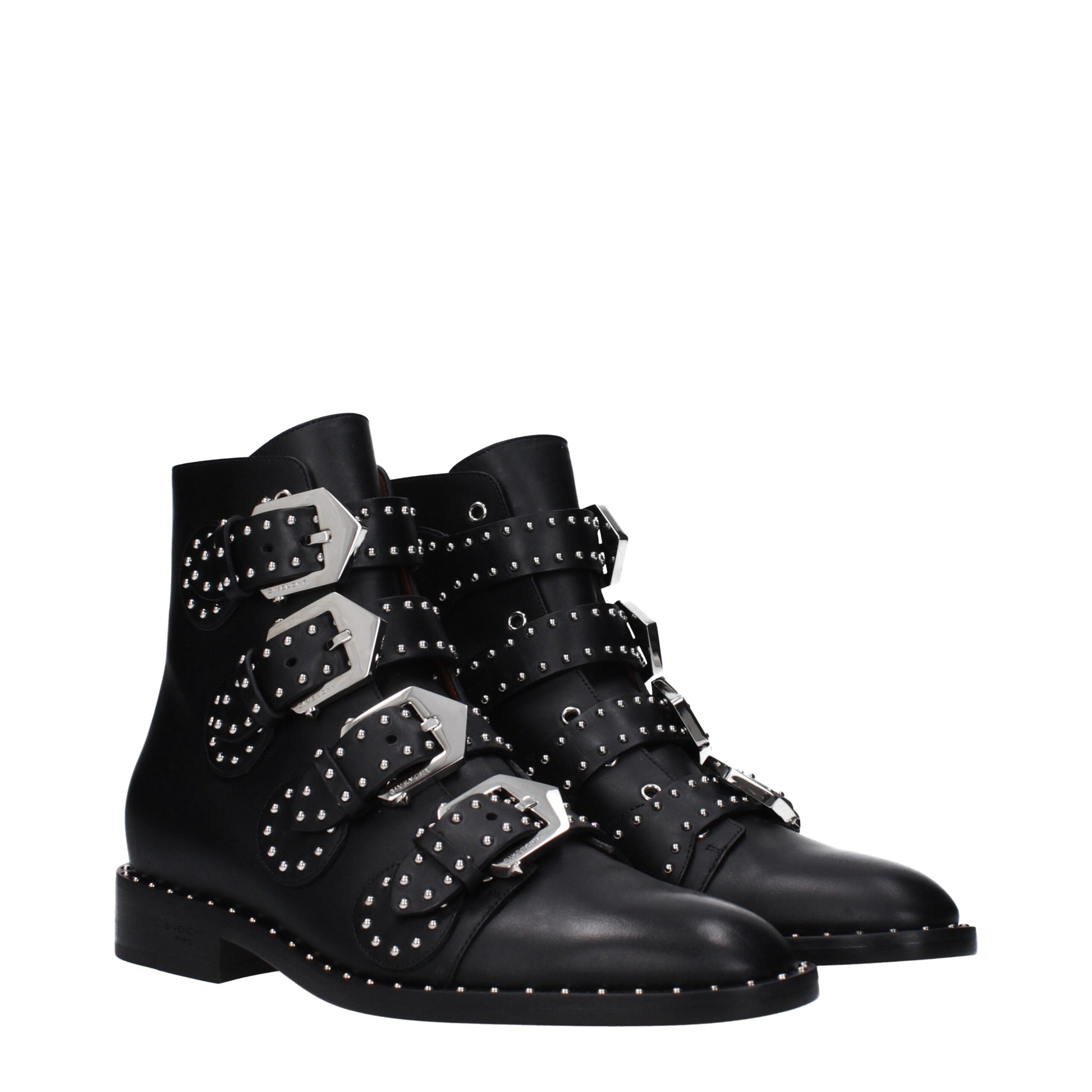 Givenchy Black Leather Ankle Boots with Studs