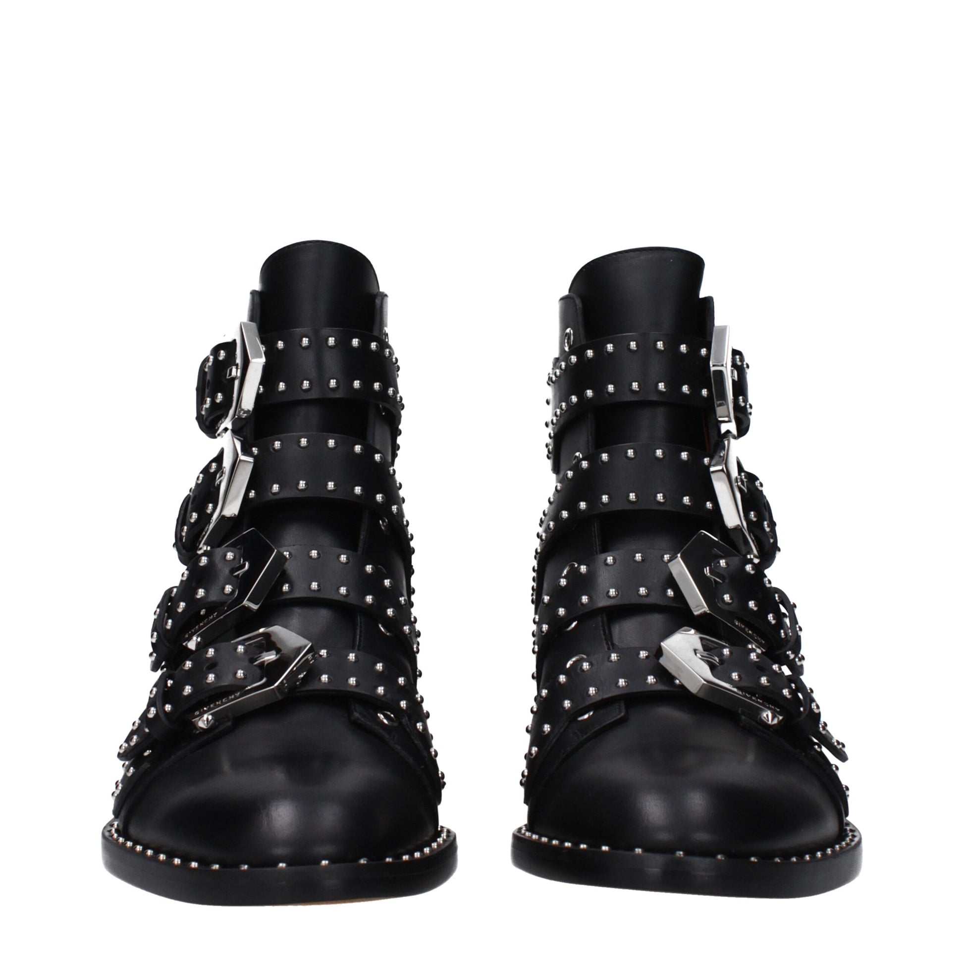 Givenchy Black Leather Ankle Boots with Studs