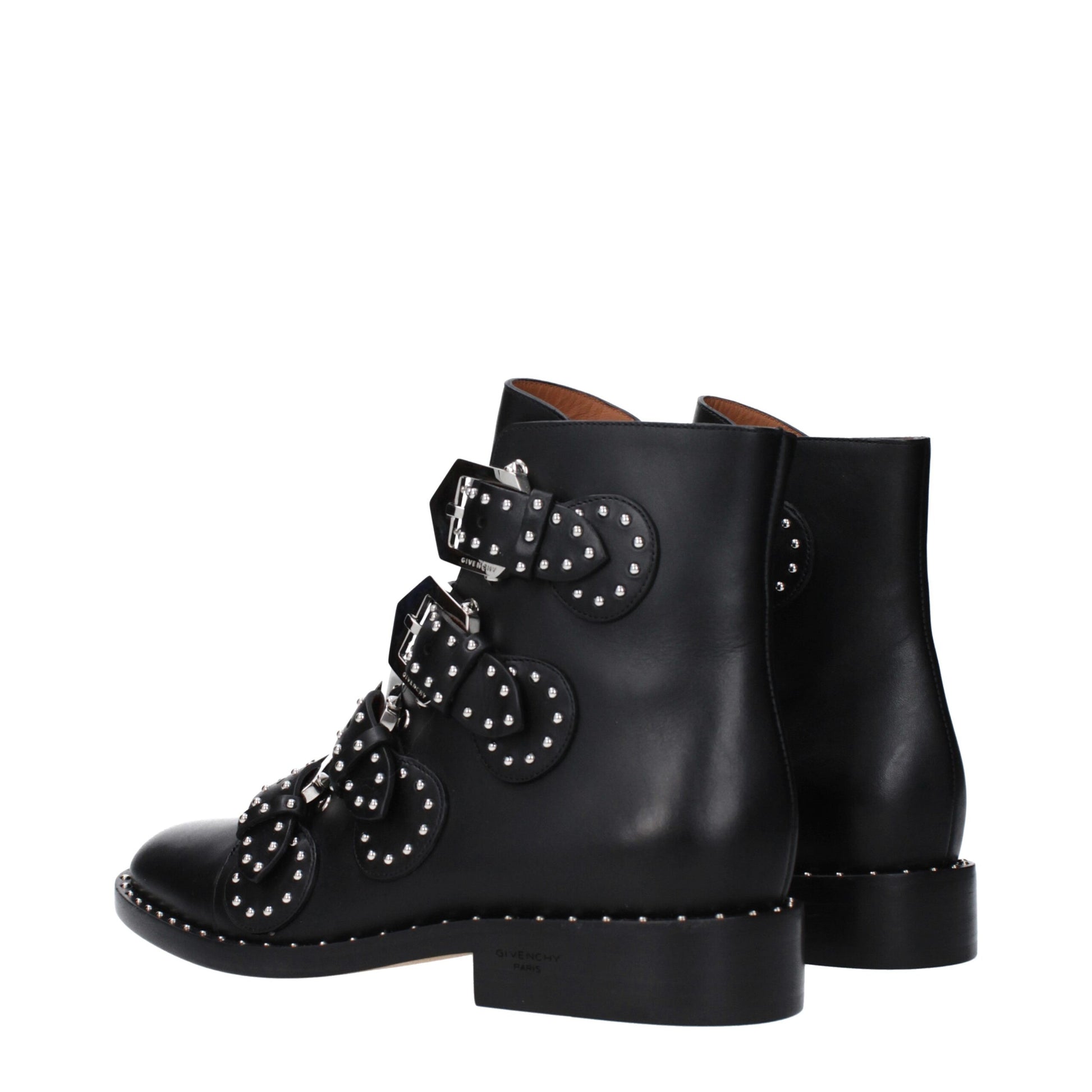 Givenchy Black Leather Ankle Boots with Studs