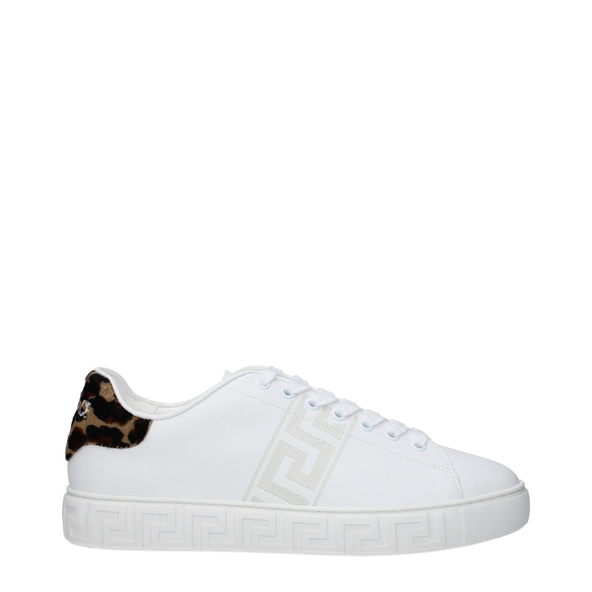 Versace White Leather Sneakers: Bold Statement Footwear