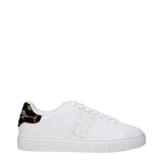 Versace White Leather Sneakers: Bold Statement Footwear