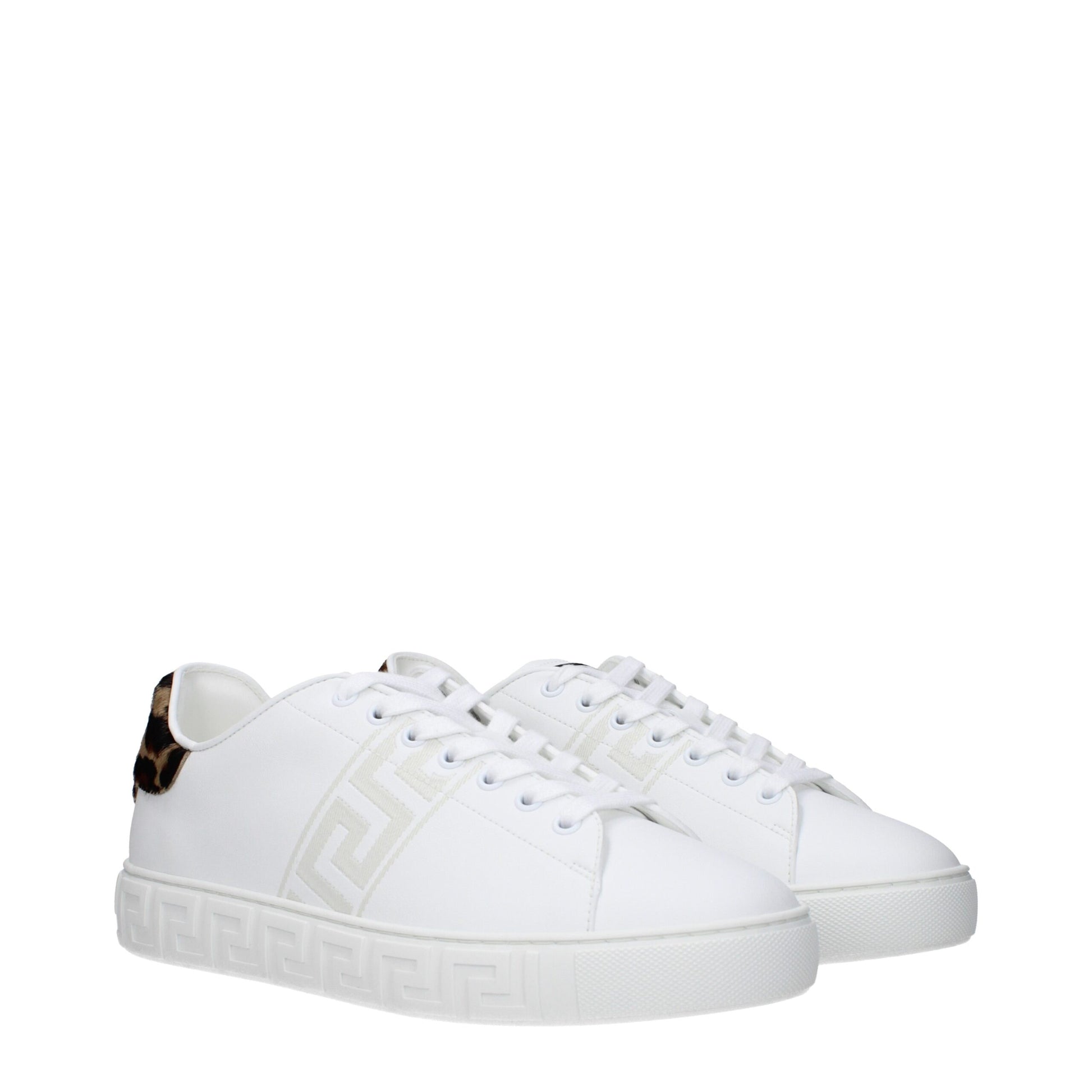 Versace White Leather Sneakers: Bold Statement Footwear