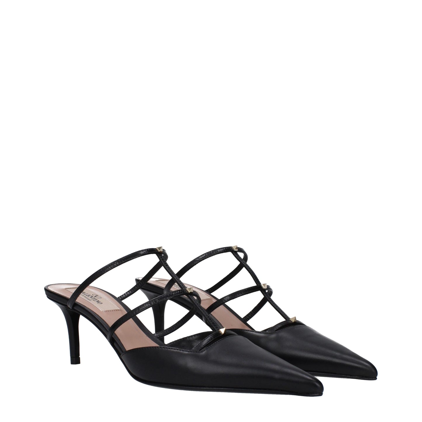 Valentino Garavani Black Leather Sandal with Studs