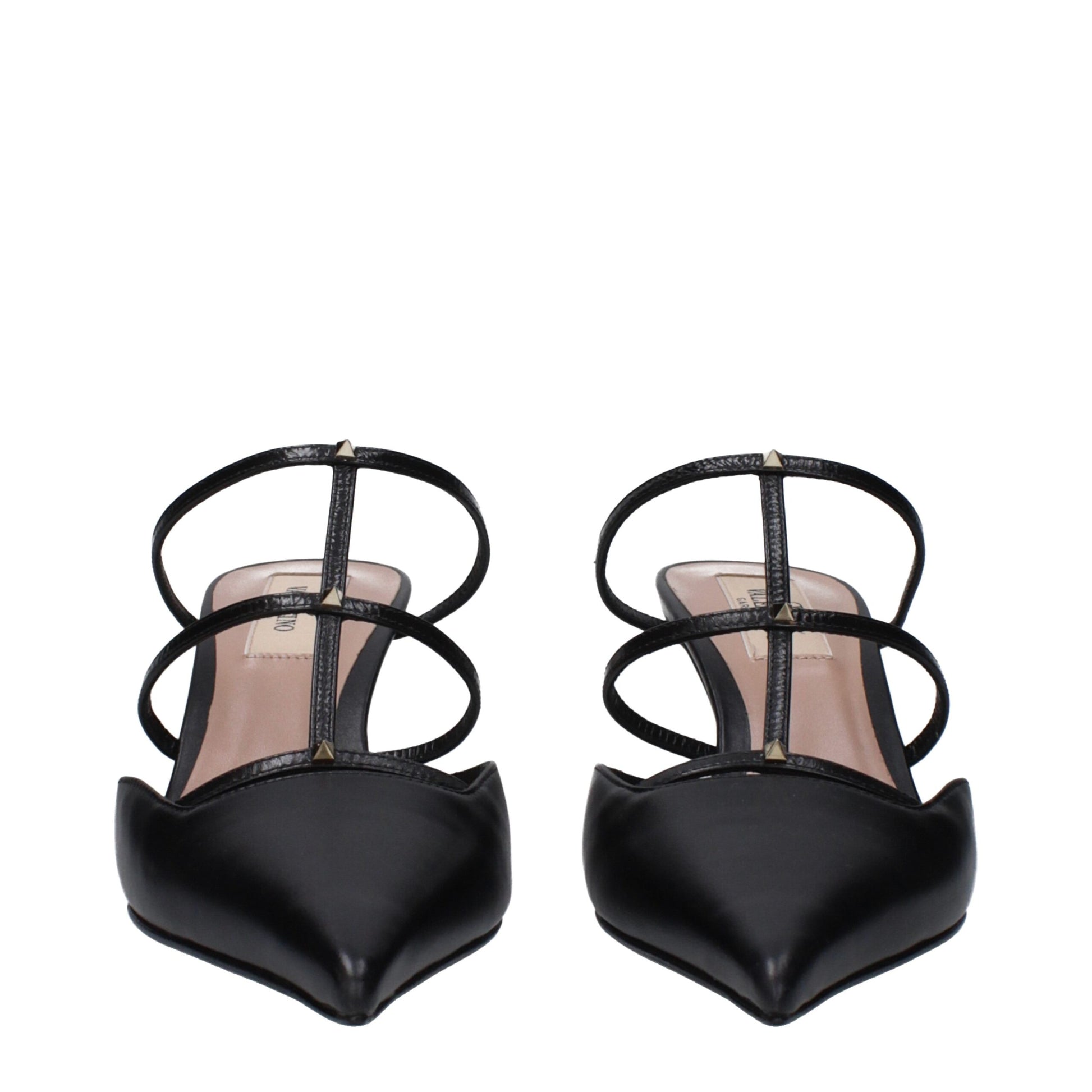 Valentino Garavani Black Leather Sandal with Studs