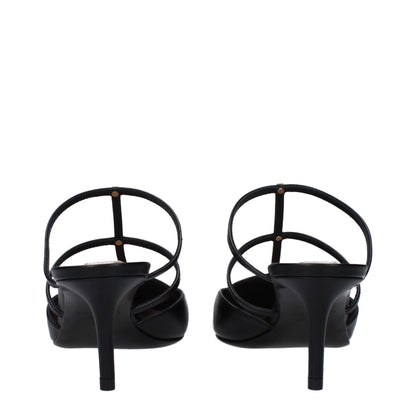 Valentino Garavani Black Leather Sandal with Studs