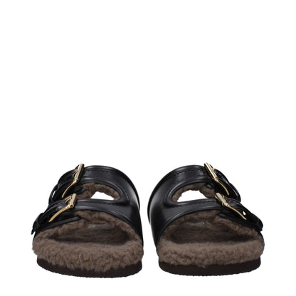 Valentino Garavani Black Leather Slippers - Timeless Elegance