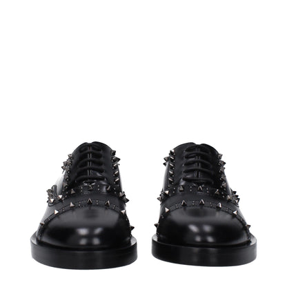 Valentino Garavani Black Leather Oxfords and Derby