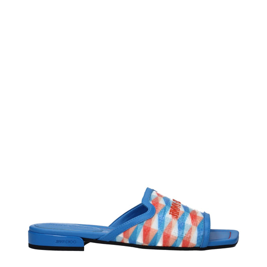 Jimmy Choo Light Blue Leather Flat Sandals