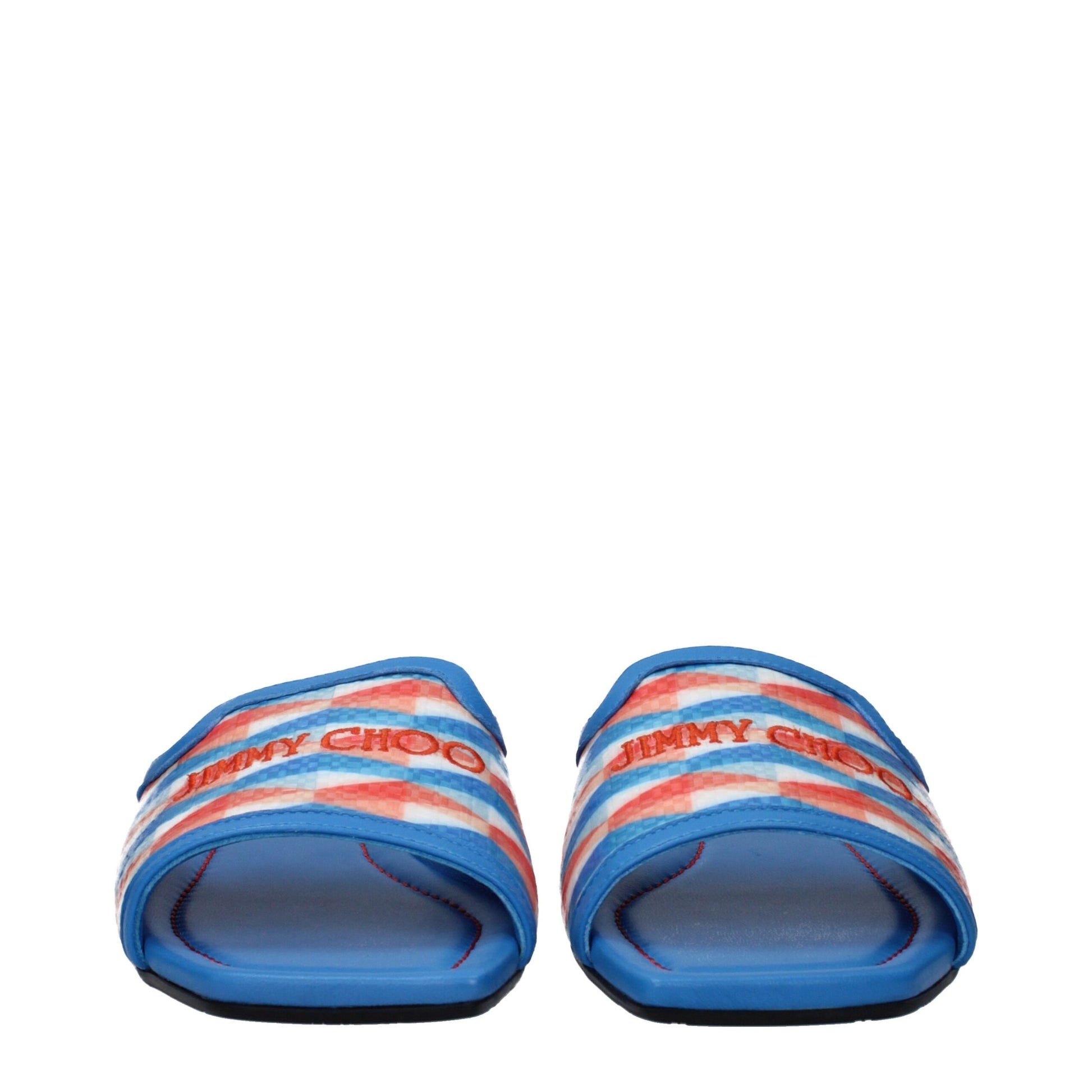 Jimmy Choo Light Blue Leather Flat Sandals