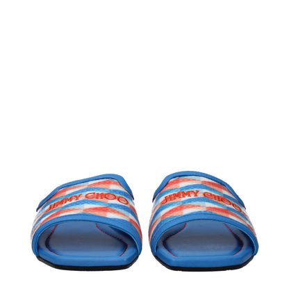 Jimmy Choo Light Blue Leather Flat Sandals