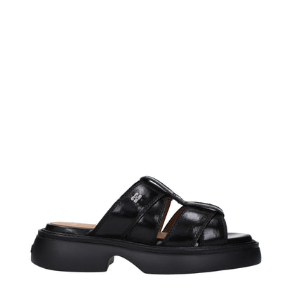 Ganni Black Fabric Slipper