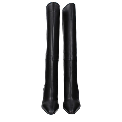Jacquemus Black Leather Boot with Vintage Effect