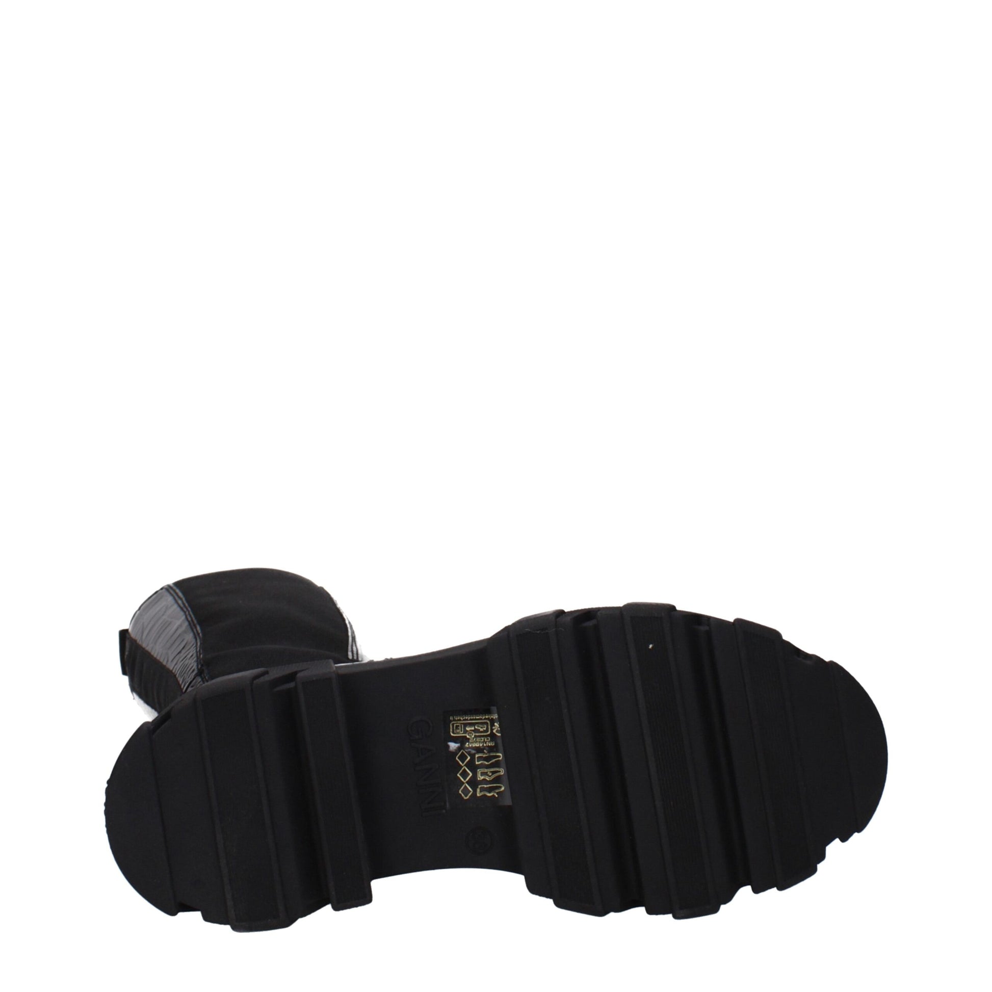 Ganni Black Leather Boot - Stylish Mid Heeled Footwear