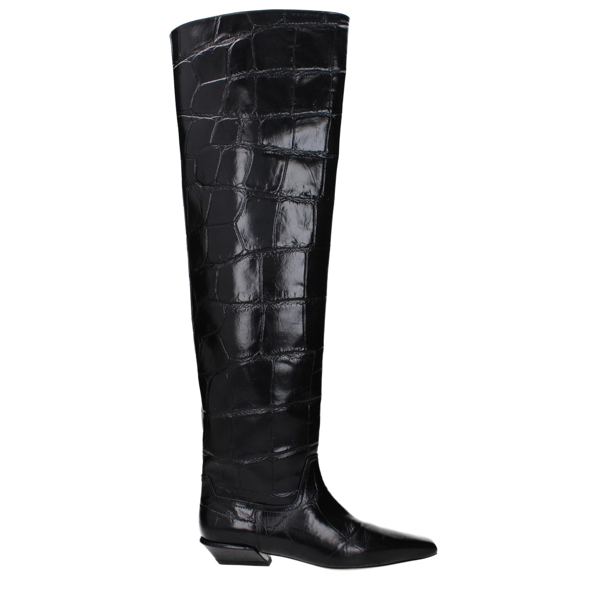 Paris Texas Black Leather Boot