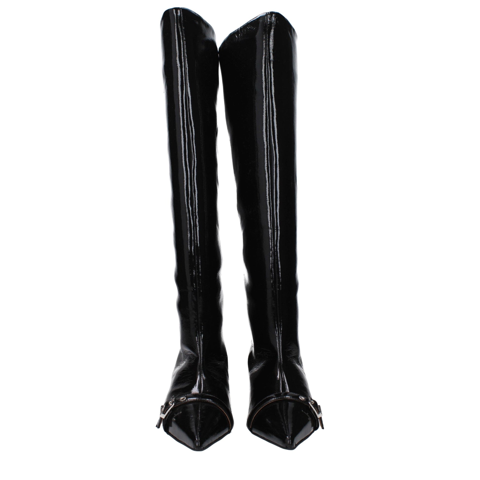 Ganni Black Patent Leather Boot