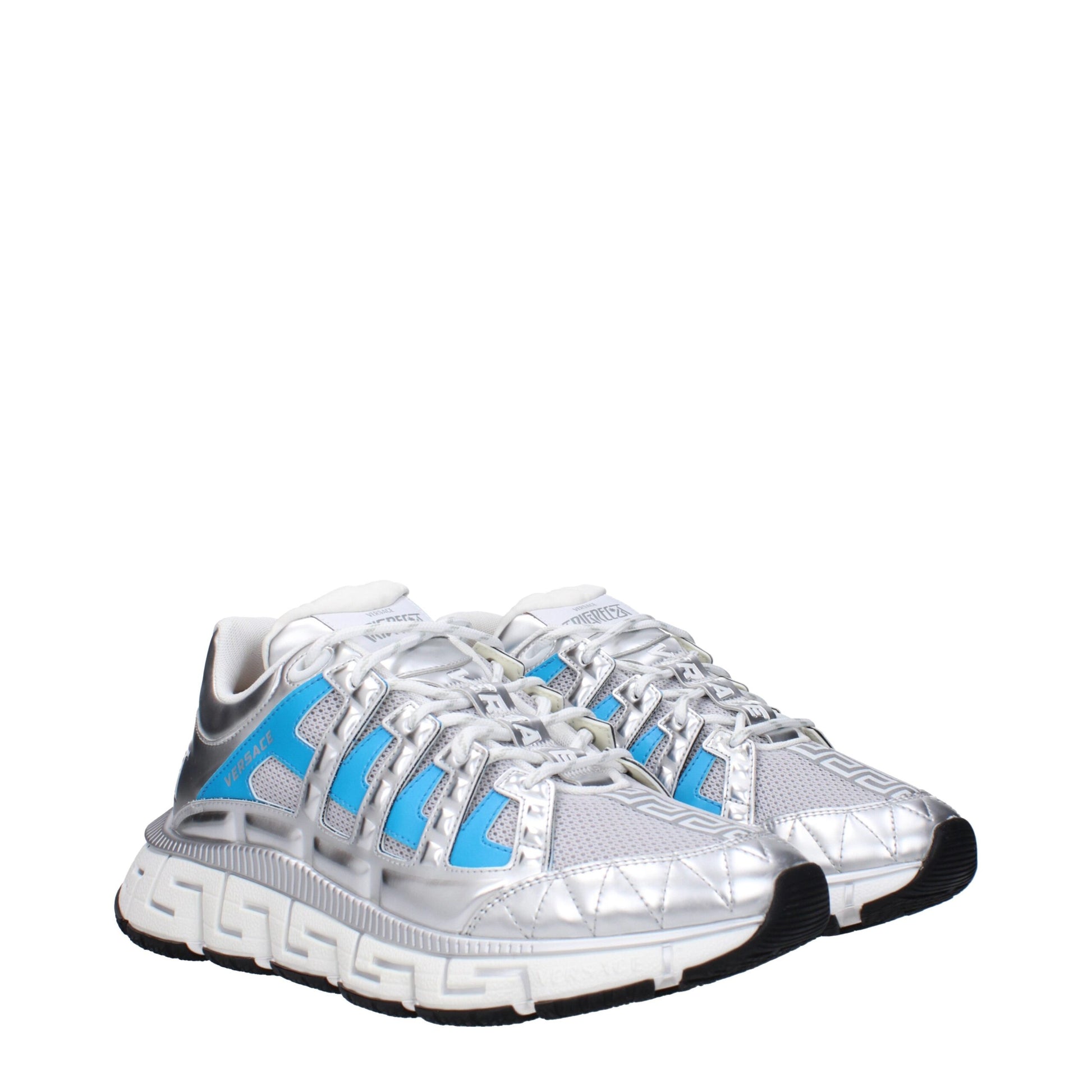 Versace Gray Fabric Sneakers - Sporty Glam Statement Footwear