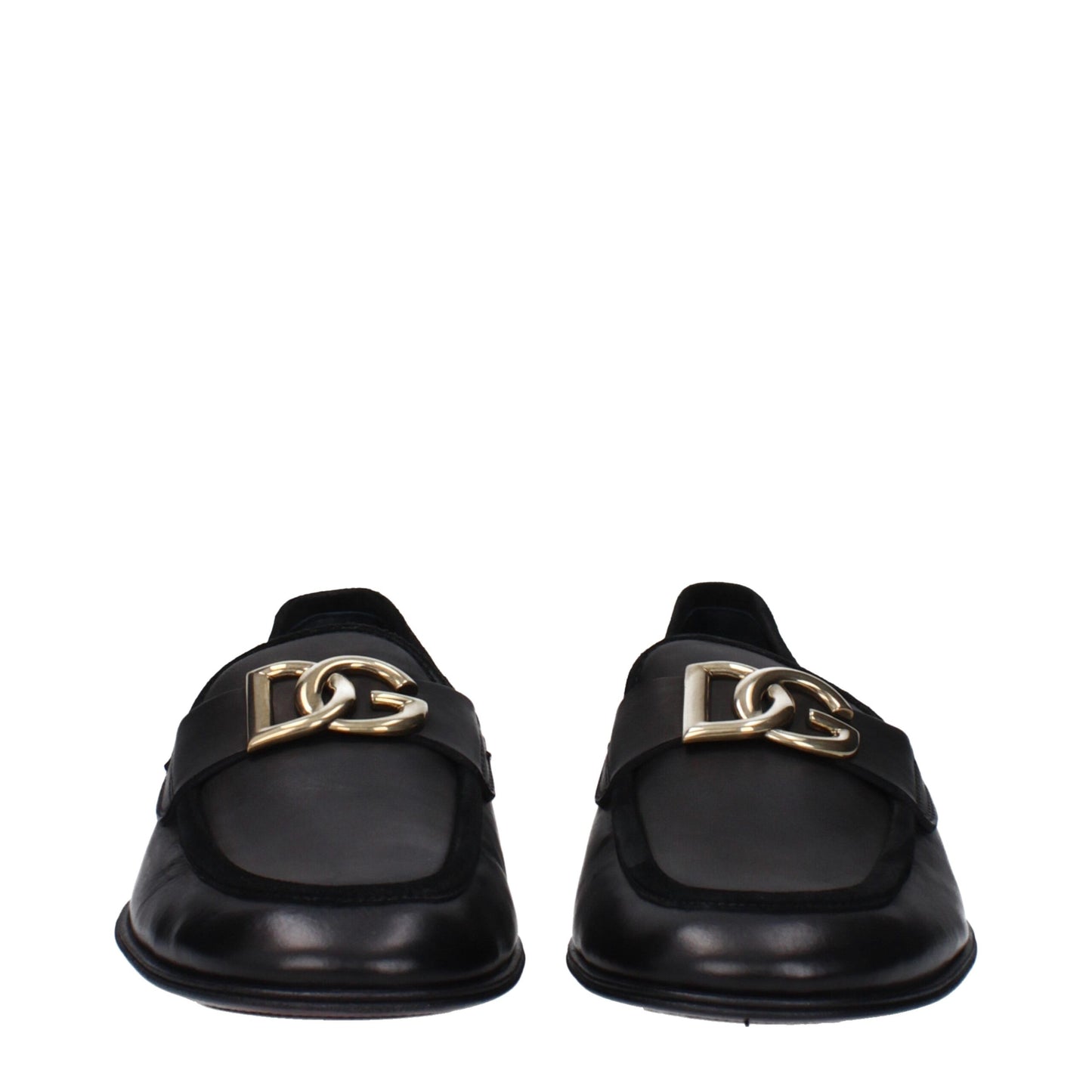 Dolce & Gabbana Black Leather Slip-On Loafers for Men