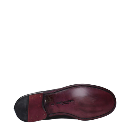 Dolce & Gabbana Black Leather Slip-On Loafers for Men