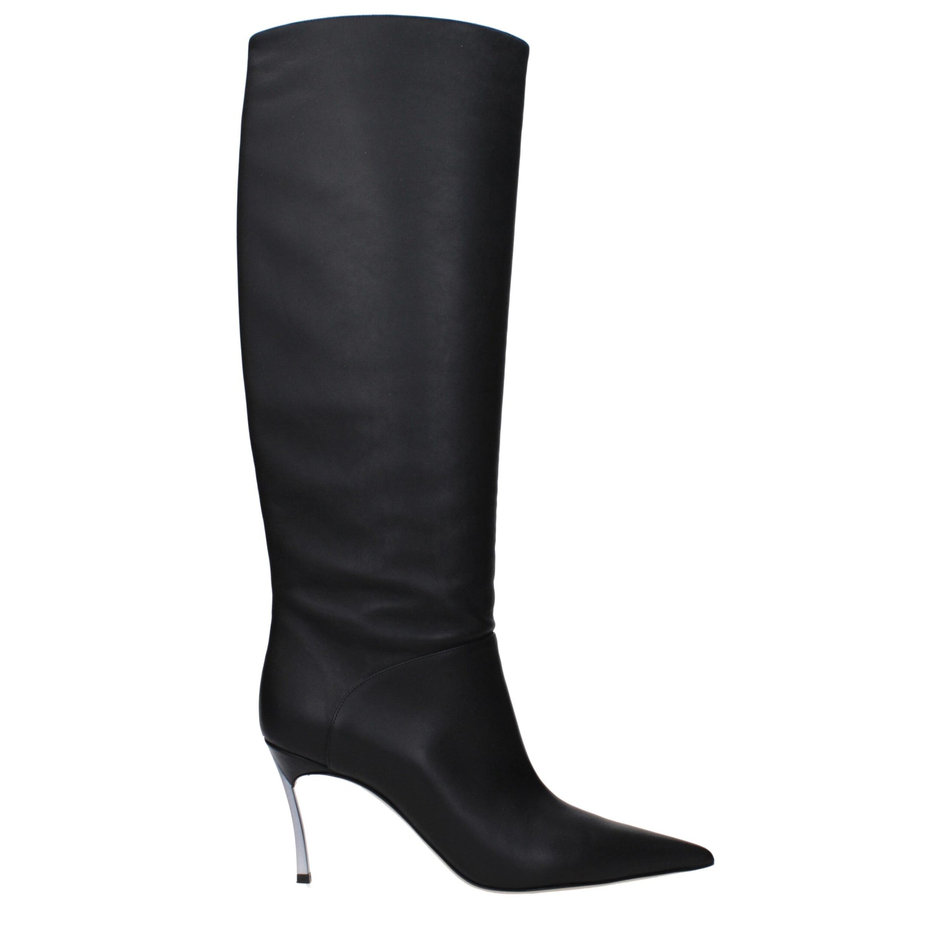 Casadei Black Leather Boot - Elegant Style with High Heel