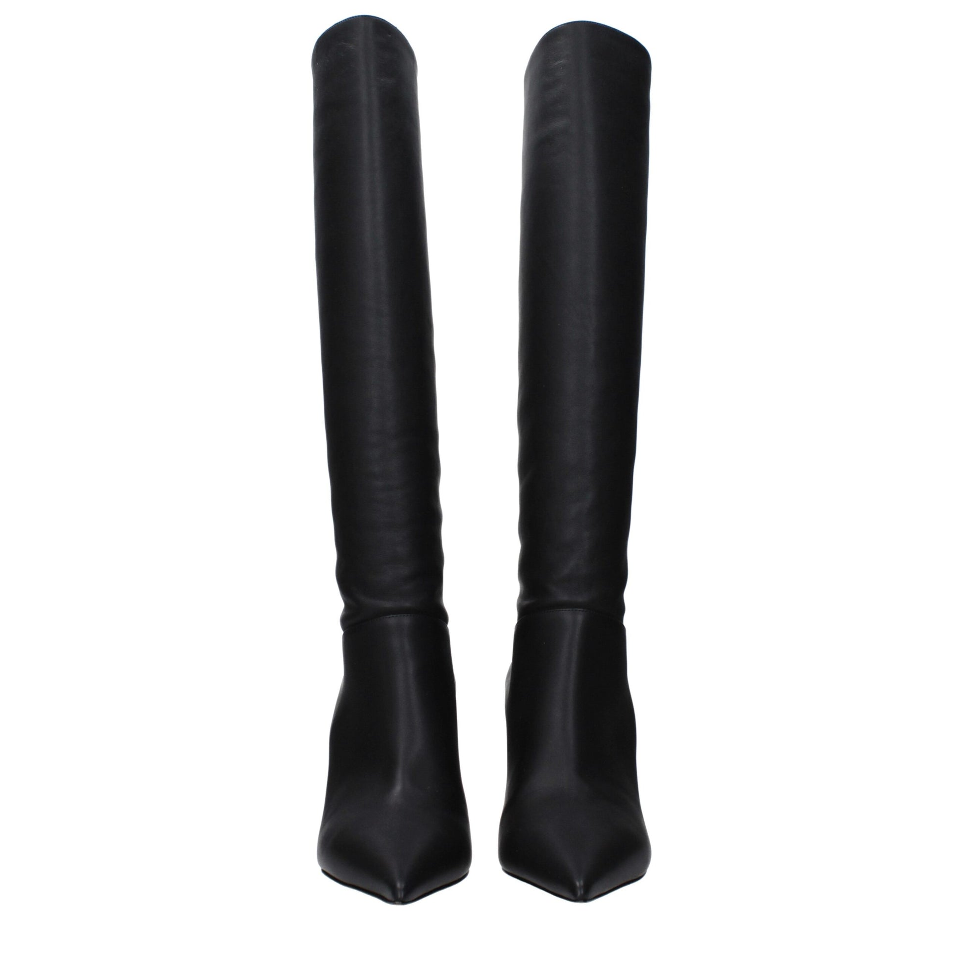 Casadei Black Leather Boot - Elegant Style with High Heel