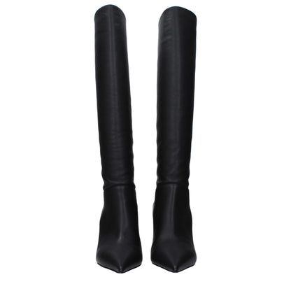 Casadei Black Leather Boot - Elegant Style with High Heel