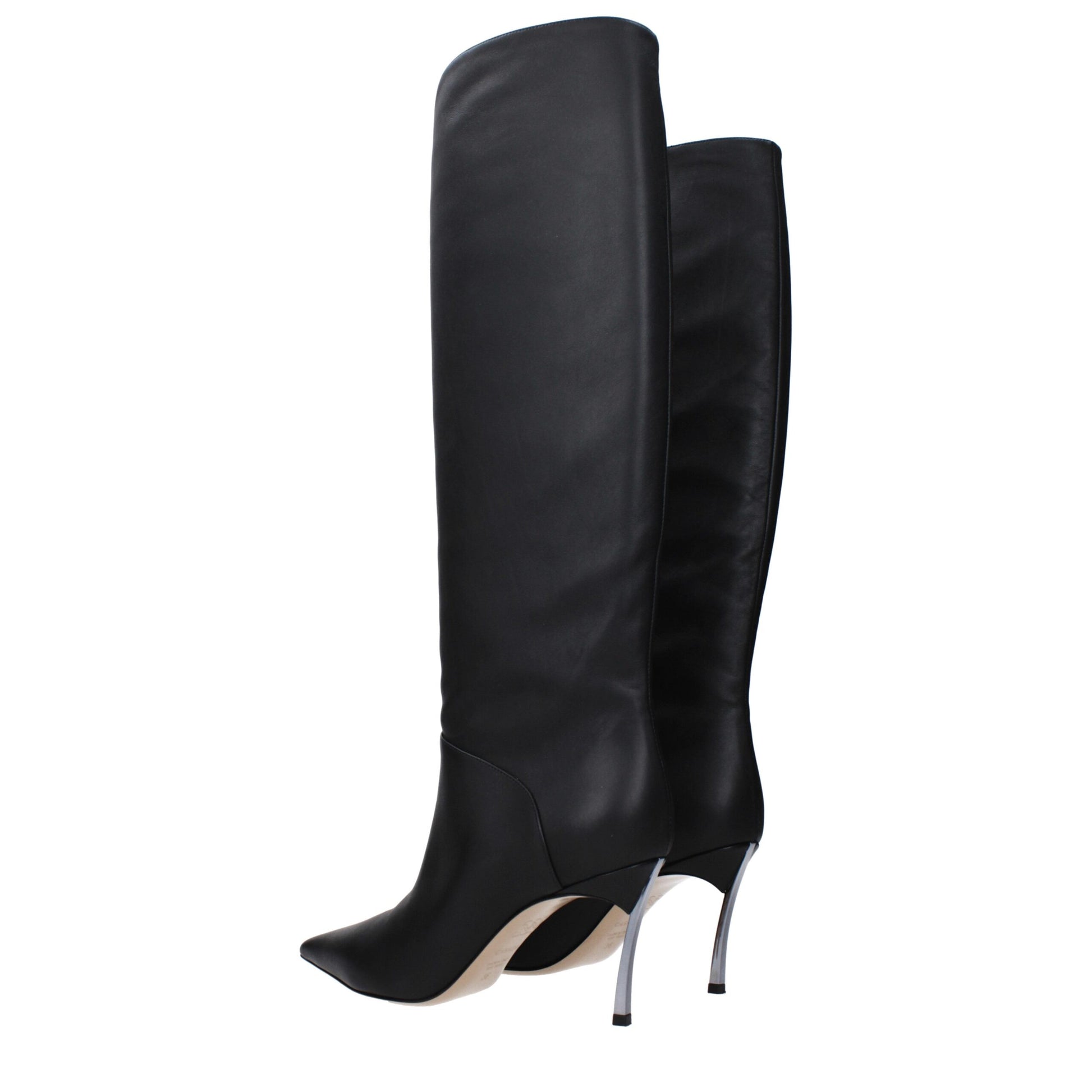 Casadei Black Leather Boot - Elegant Style with High Heel