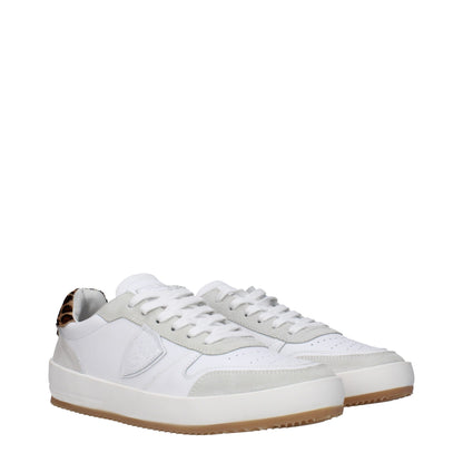 Philippe Model White Leather Sneakers