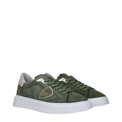 Philippe Model Green Leather Sneakers