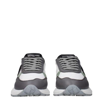 Philippe Model White Fabric Sneakers
