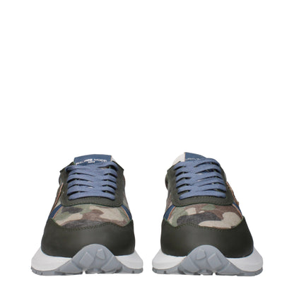 Philippe Model Green Fabric Sneakers