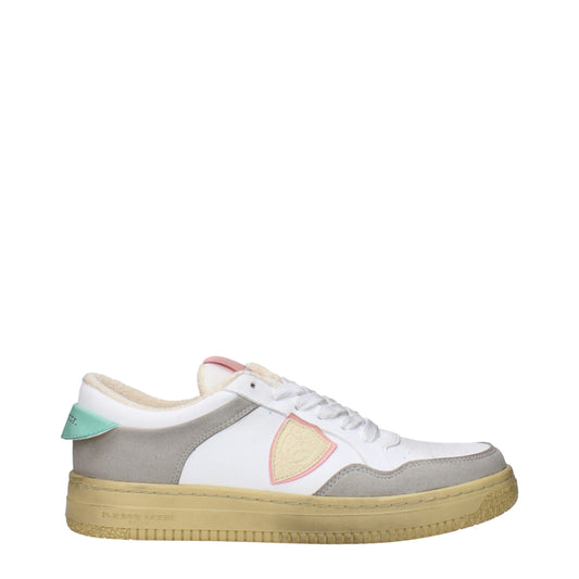 Philippe Model White Leather Low Tops - Sporty Glam Sneakers