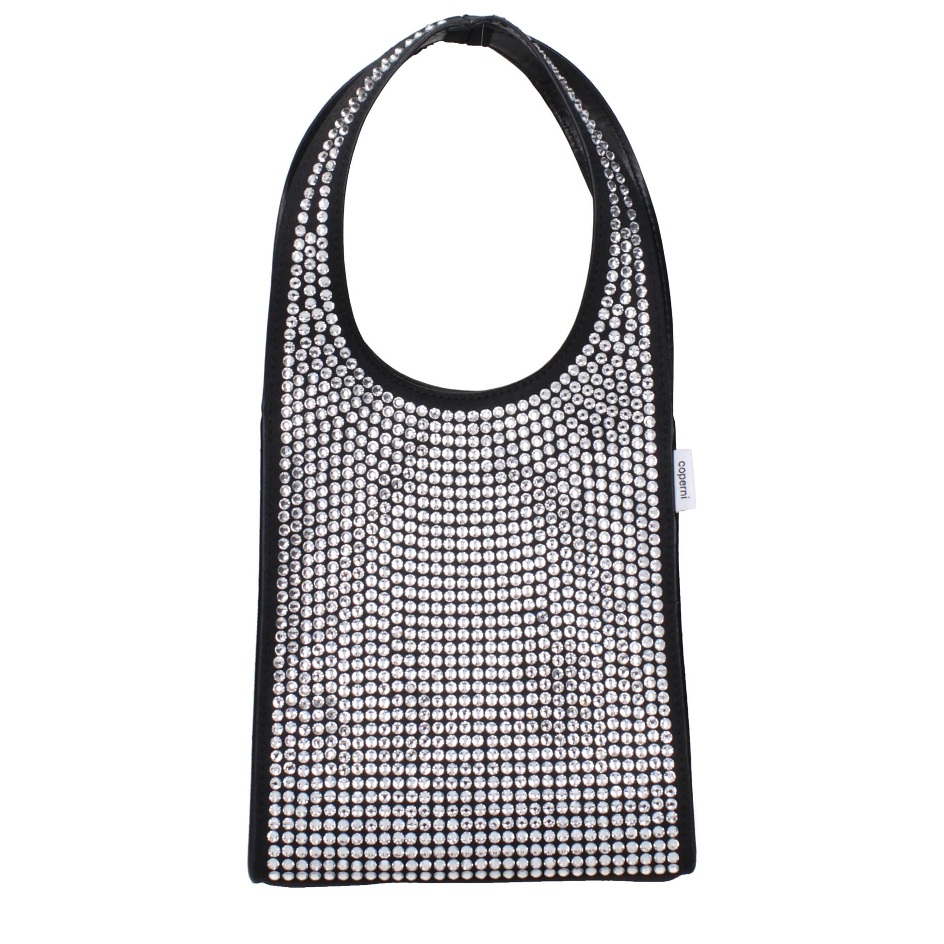 Coperni Black Fabric Handbag with Rhinestones