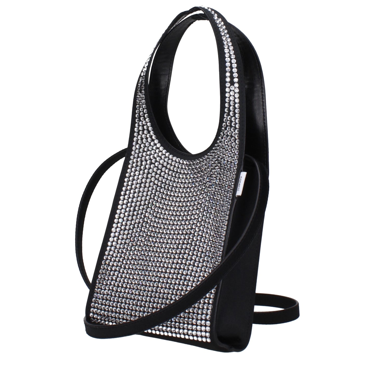 Coperni Black Fabric Handbag with Rhinestones