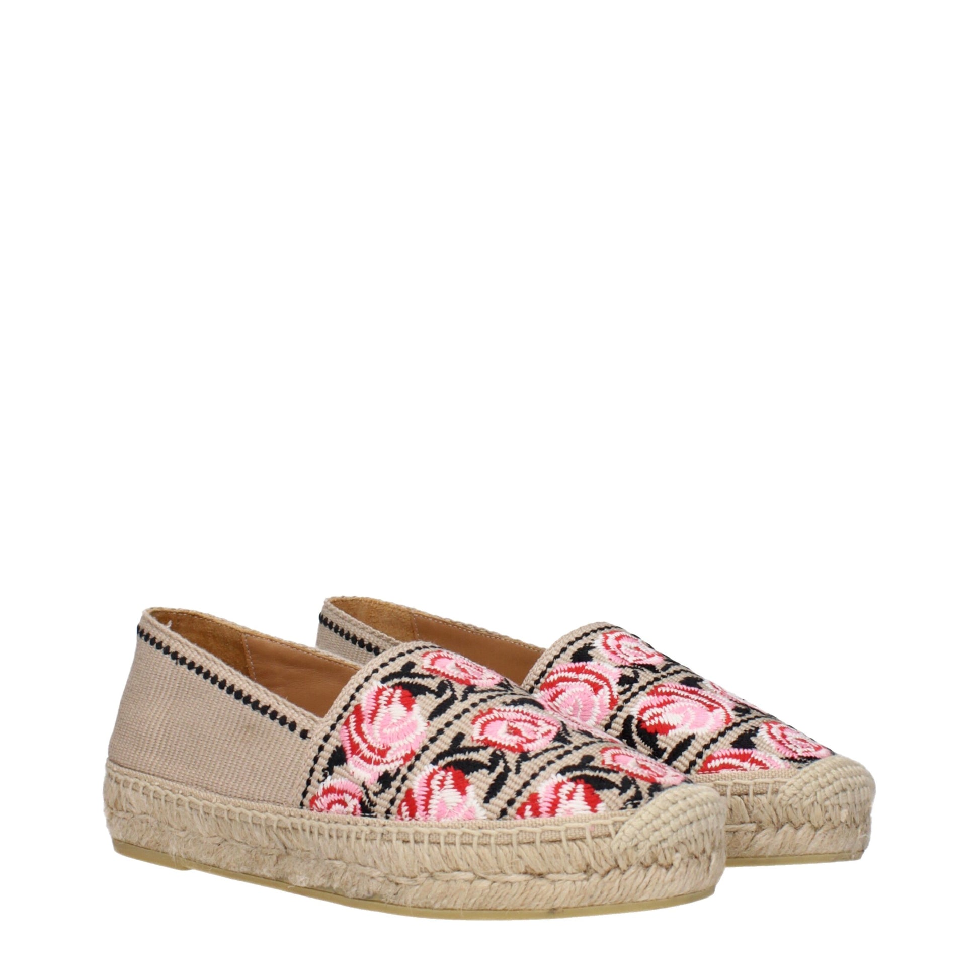 Prada Beige, Pink & Black Espadrilles