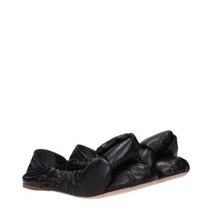 Miu Miu Black Leather Ballet Flats - Effortless Elegance