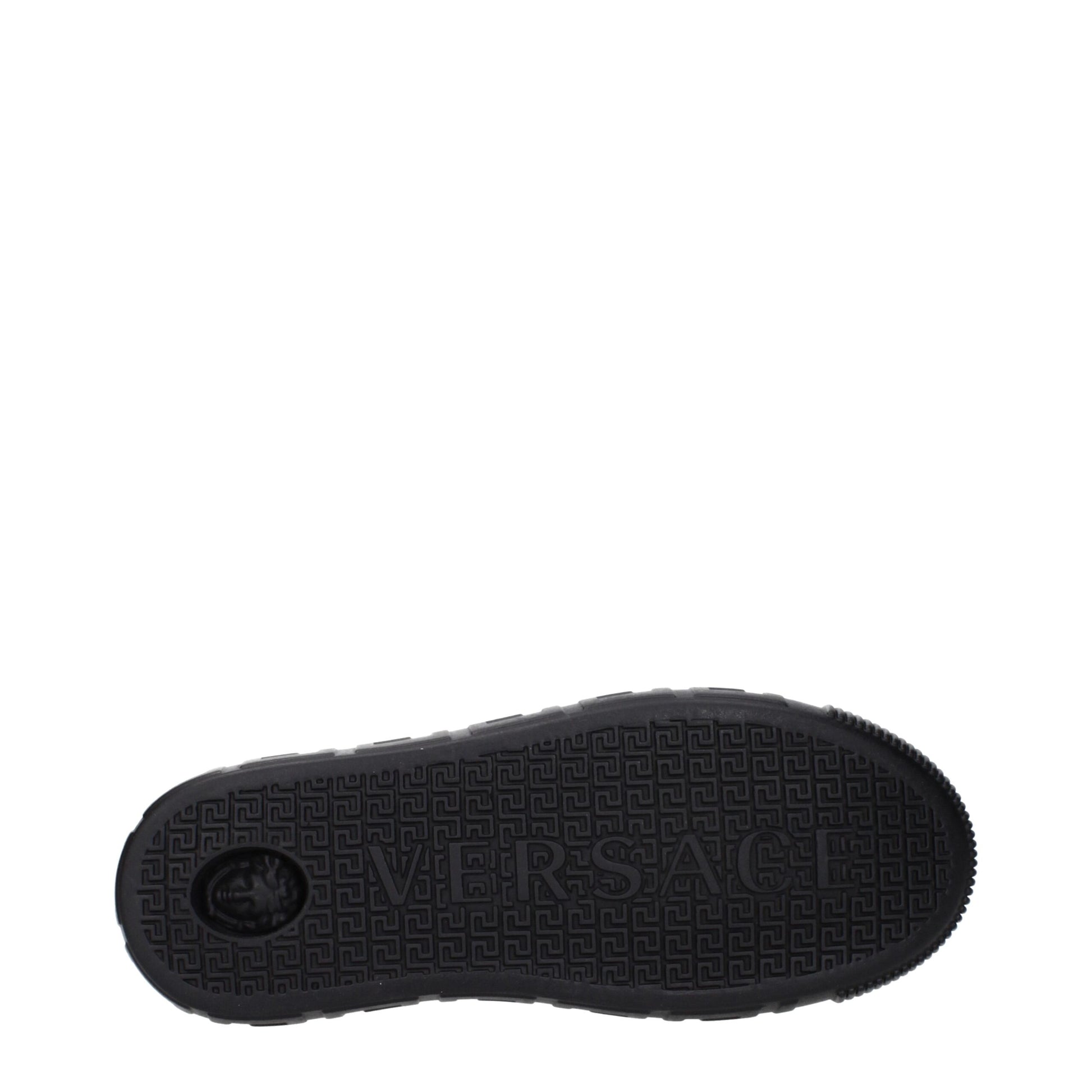 Versace Black Leather Low Tops - Casual Sneakers with Elegant Detailing