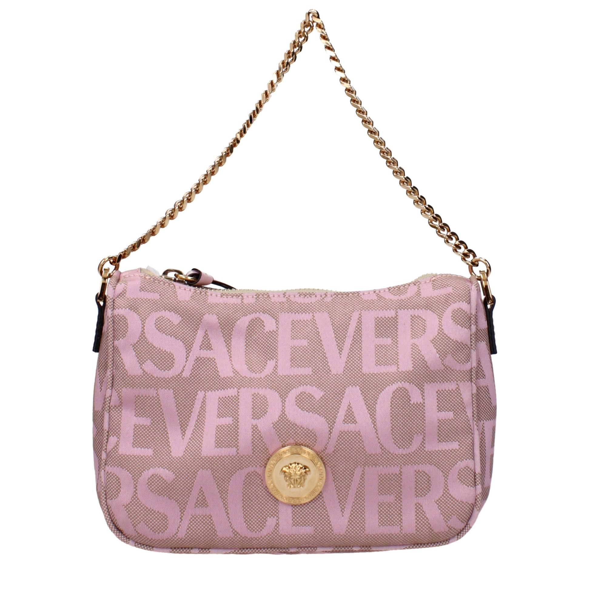 Versace Pink Fabric Handbag - Statement Elegance in Luxury