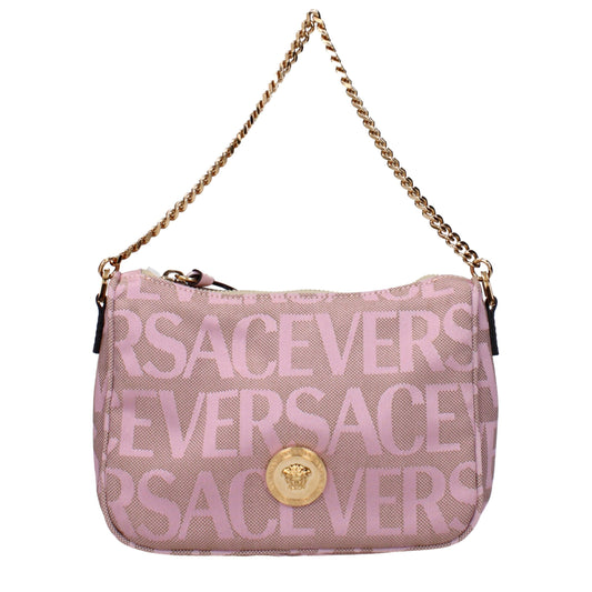 Versace Pink Fabric Handbag - Statement Elegance in Luxury