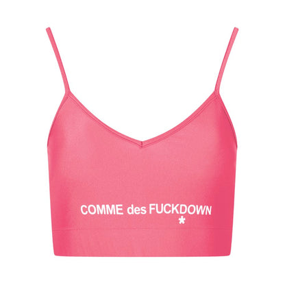 Comme Des Fuckdown Pink Polyester Top & T-Shirt