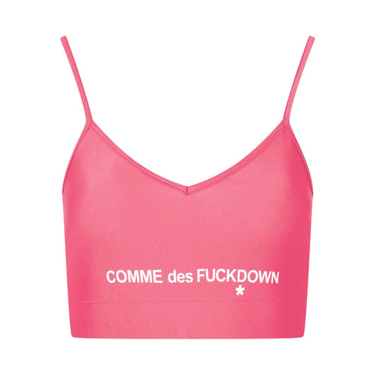 Comme Des Fuckdown Pink Polyester Top & T-Shirt
