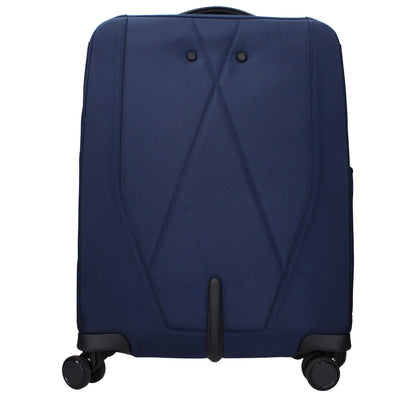 Piquadro Blue Fabric Wheelie Luggage Trolley
