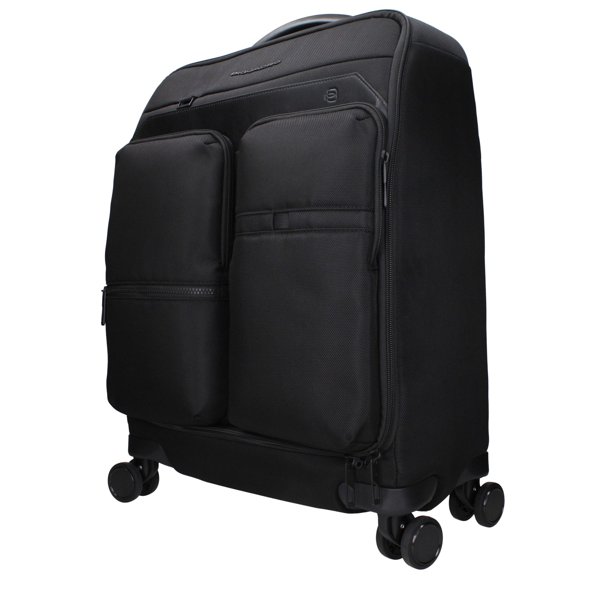 Piquadro Black Fabric Trolley Luggage