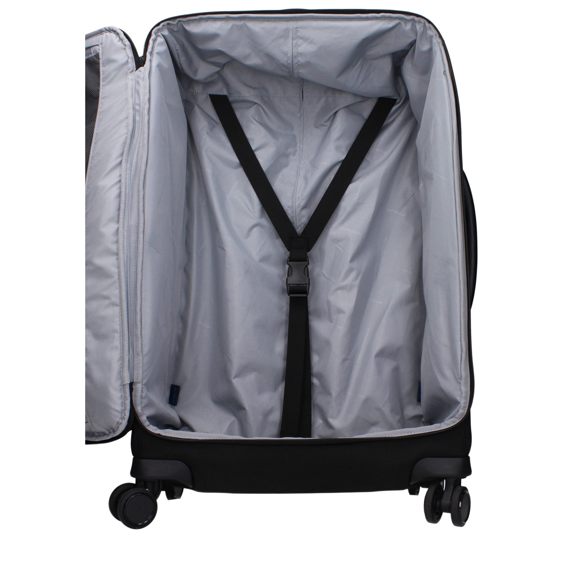 Piquadro Black Fabric Trolley Luggage
