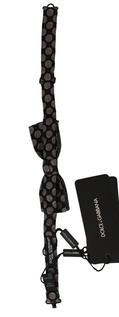  - Elegant Polka Dot Silk Bow Tie