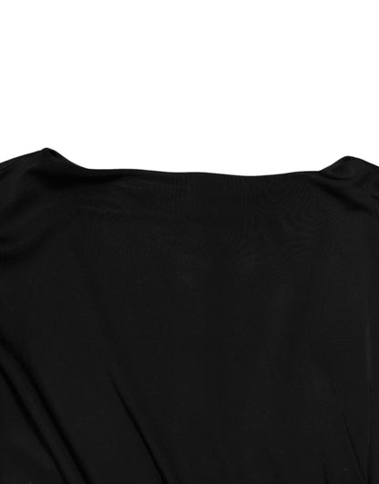 Roberto Cavalli Black Bodycon Short Sleeves Dress