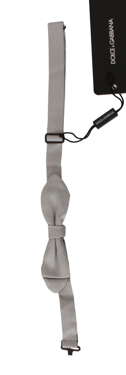  - Elegant Silk Gray Bow Tie