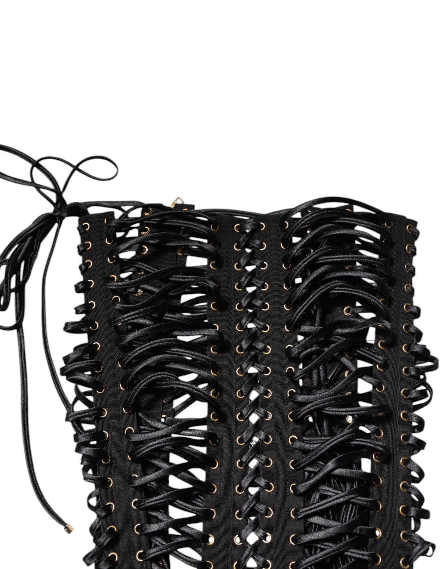 Dolce & Gabbana Black Eyelet Embellished Corset Top